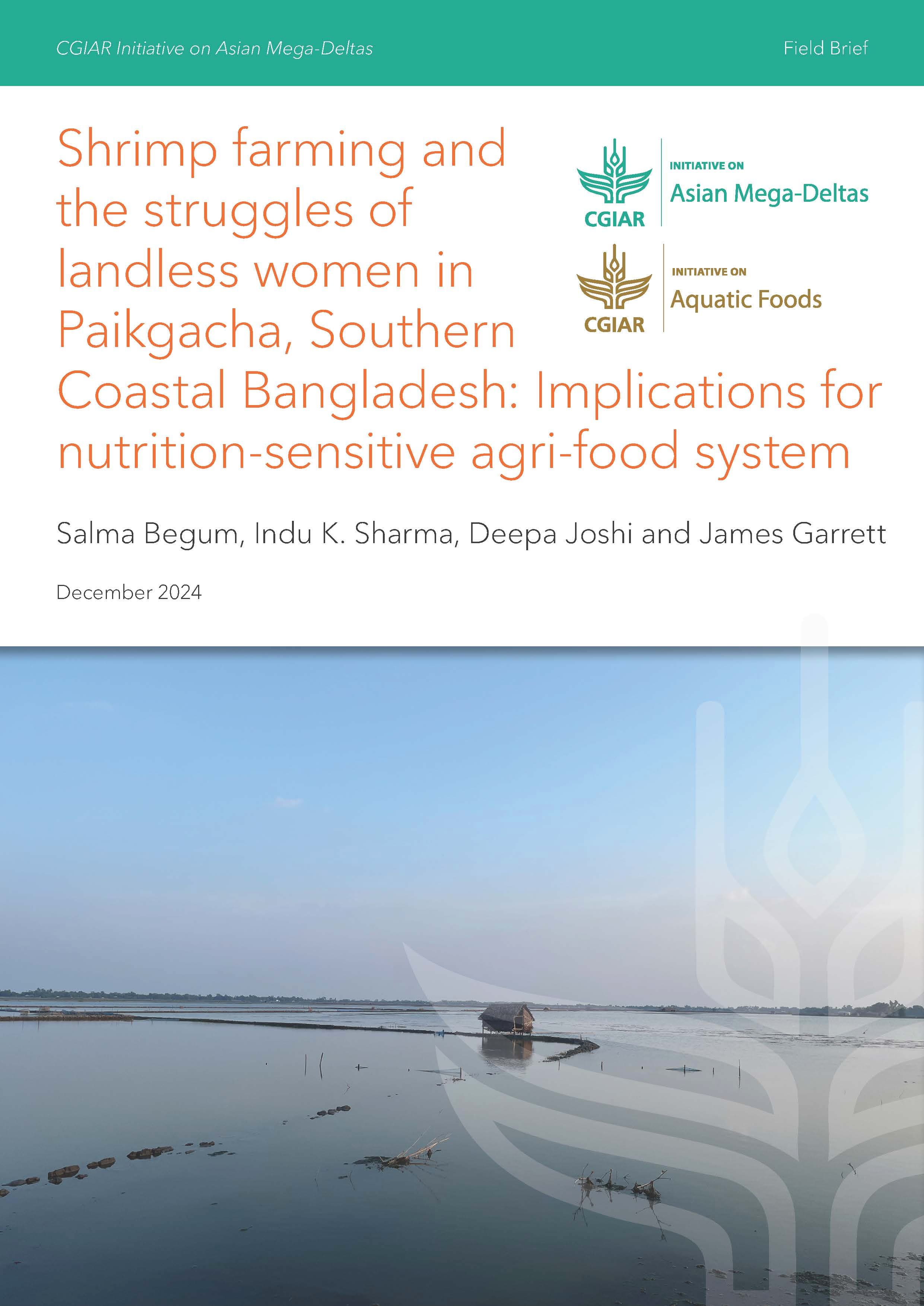 Cover image for Shrimp farming and the struggles of landless women in Paikgacha, southern coastal Bangladesh: implications for nutrition-sensitive agri-food system.